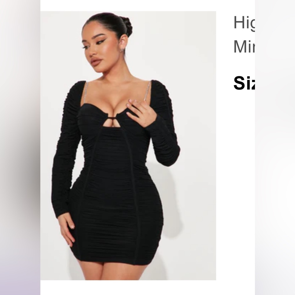 New! Fashion nova highly favored mesh black mini Dress. XS